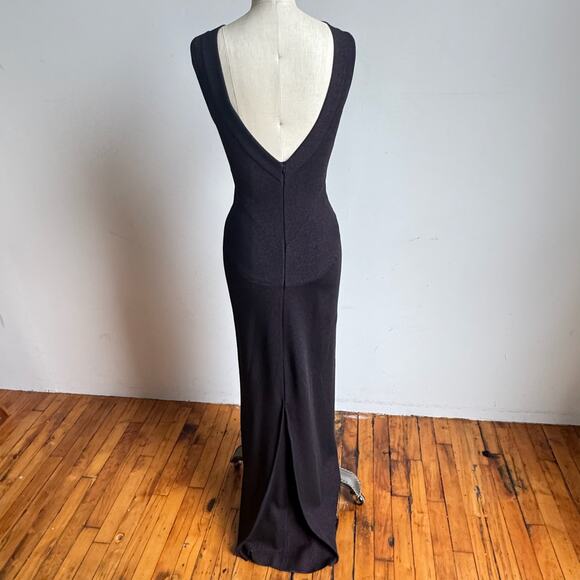 ALAÏA Shimmery Purple/Black Stretch Maxi Dress - Picture 6 of 13